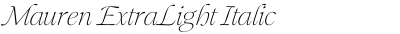 Mauren ExtraLight Italic